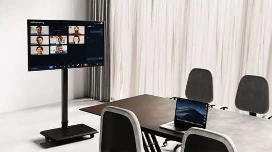 Black rolling TV stand