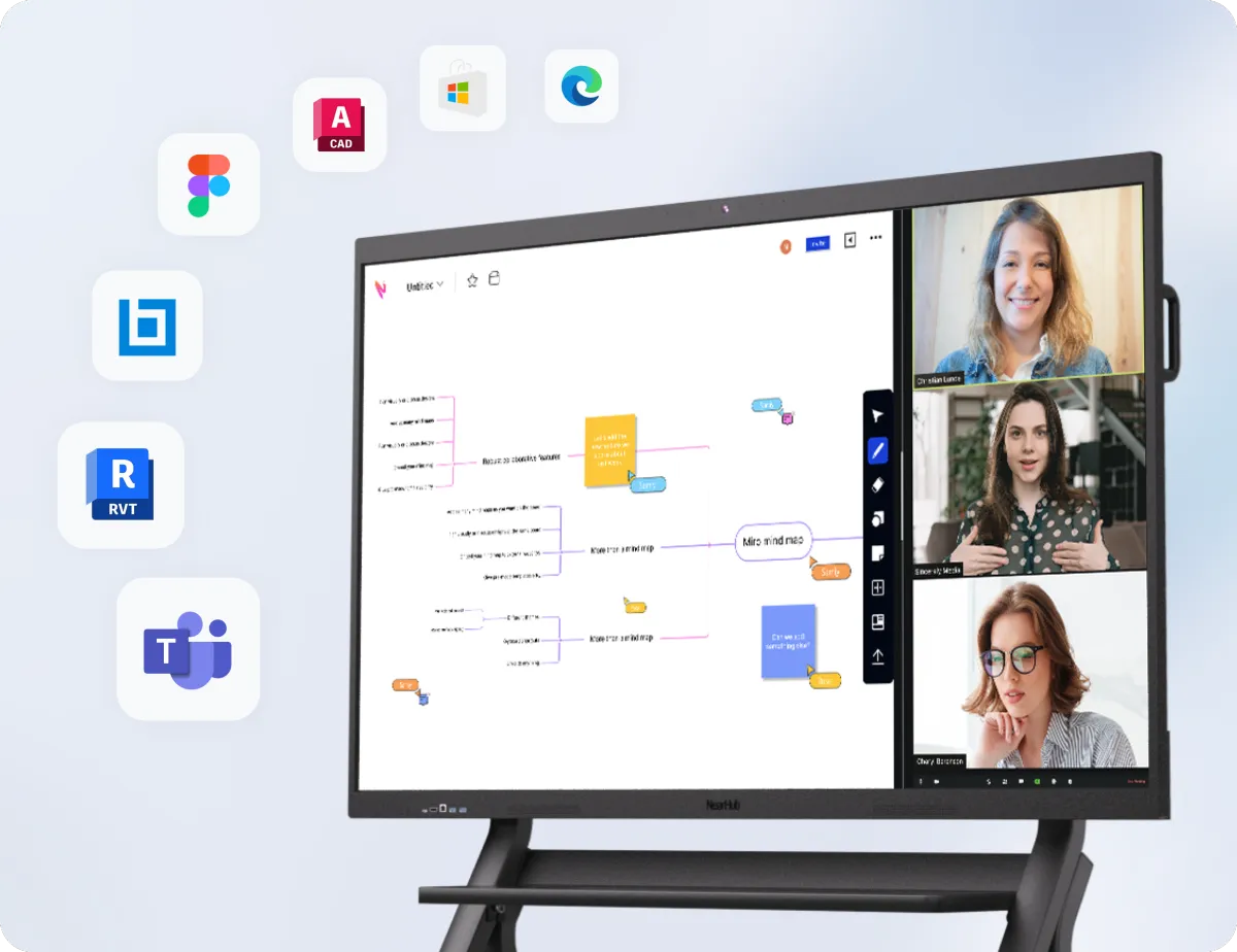NearHub Board S Pro interactive smart whiteboard for business meeting