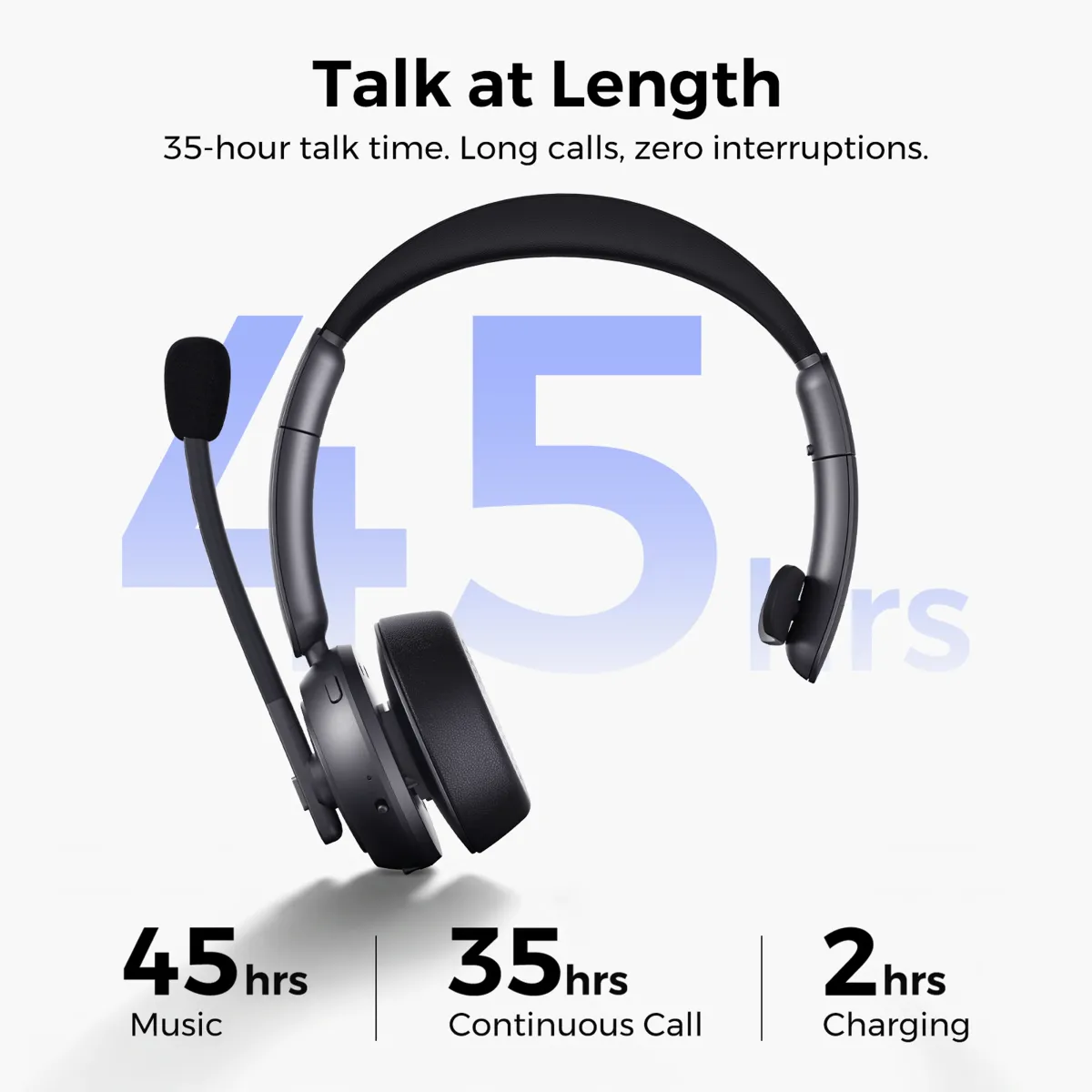 single ear bluetooth headset battery