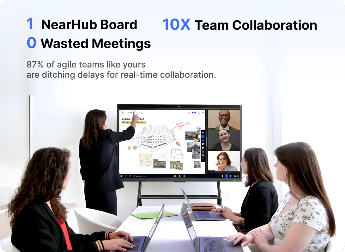 NearHub Board S Pro interactive smart whiteboard for business meeting