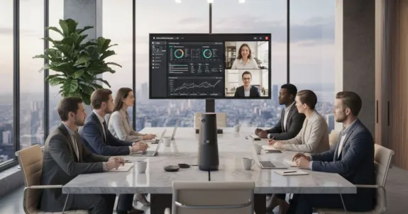 teamwork with conference camera