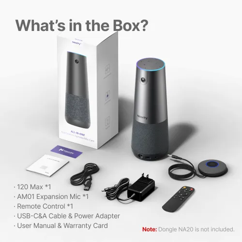 Nearity 120 Max: True 4K 120-degree Conference Camera, Wireless AI