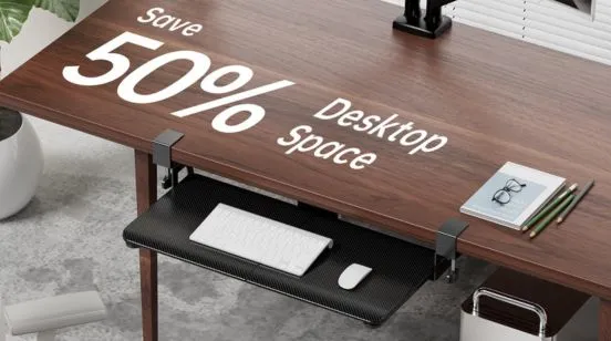 black under desk keyboard tray