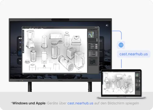 NearHub digital touch screen interactive smart whiteboard screen sharing