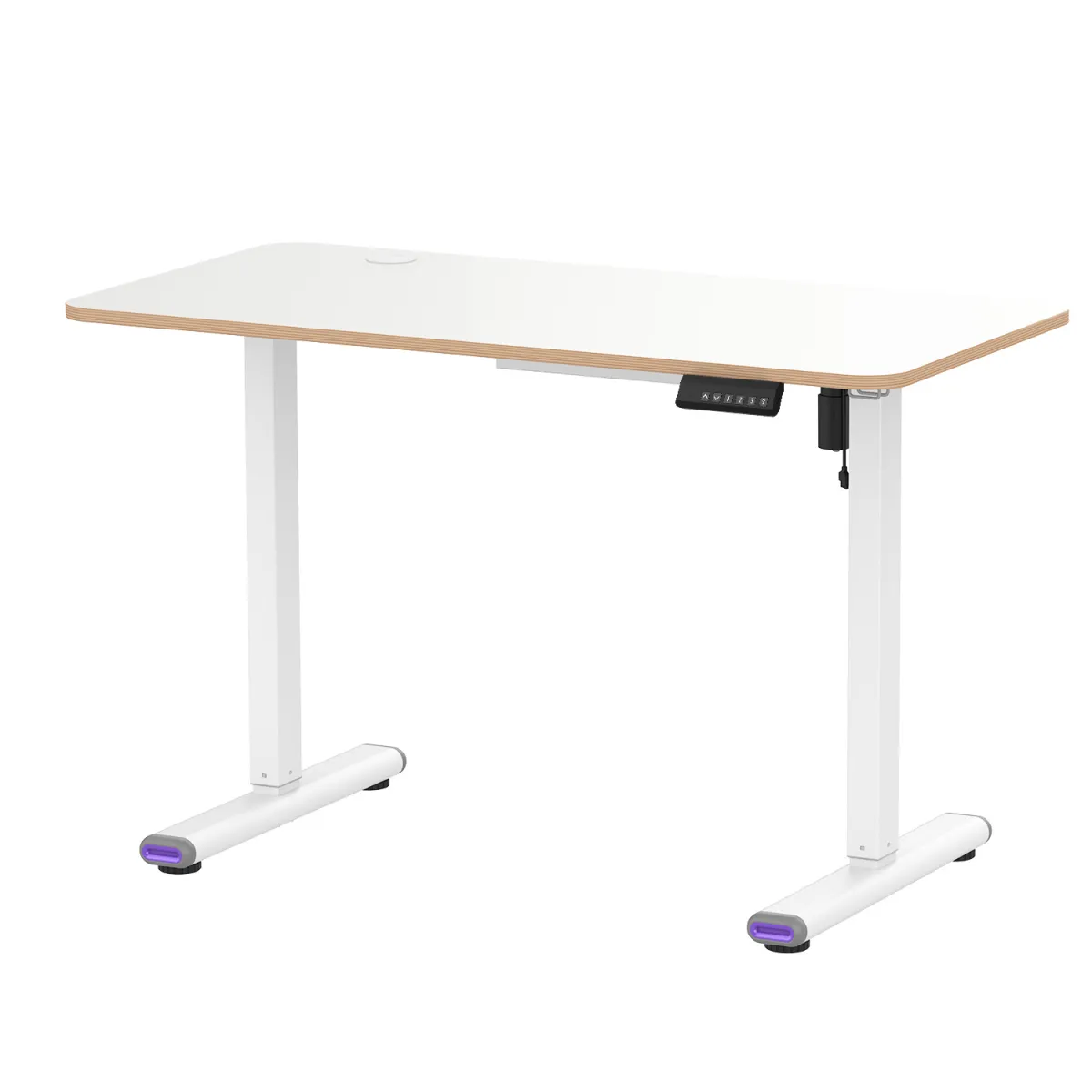 White standing computer desk