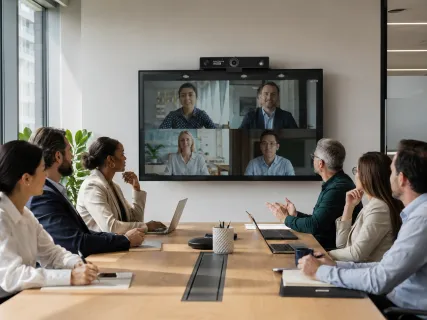 Nearity V30S wide angle webcam for conference room video meetings with hybrid team collaboration