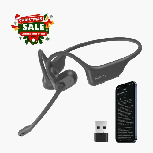 Nearity MemPod Pro 2S ワイヤレスイヤホン オープンイヤホン Wireless Transcription Headset​ with GPT Powered AI Note Taker